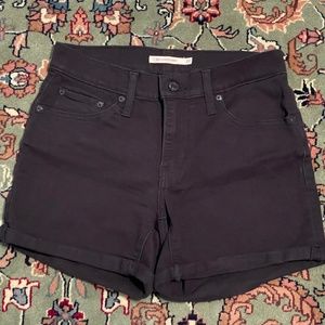 Levi's Black Denim Mid Rise Short